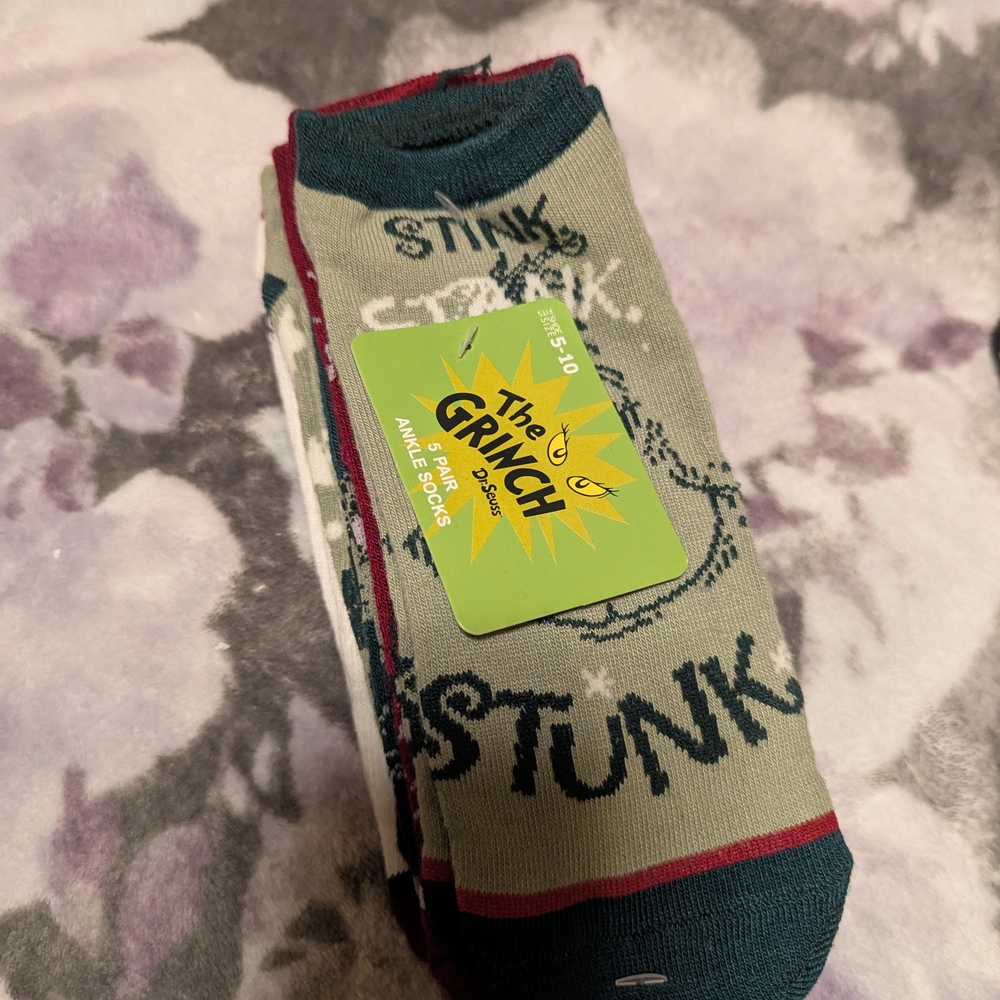 Dr. Seuss Grinch Socks - Green and Red